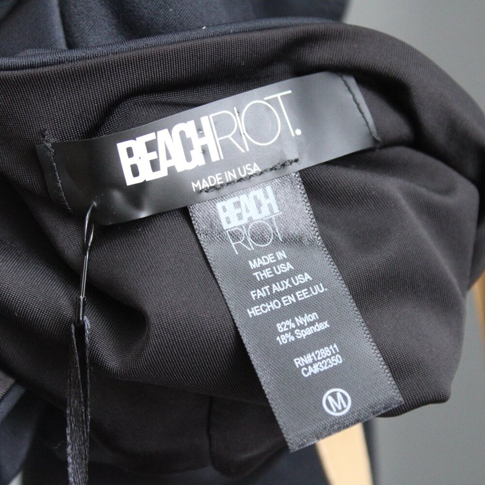 Beach Riot Leslie One-Piece Cut-Out Swimsuit in Black & Gold Size Medium NWT - Picture 5 of 8